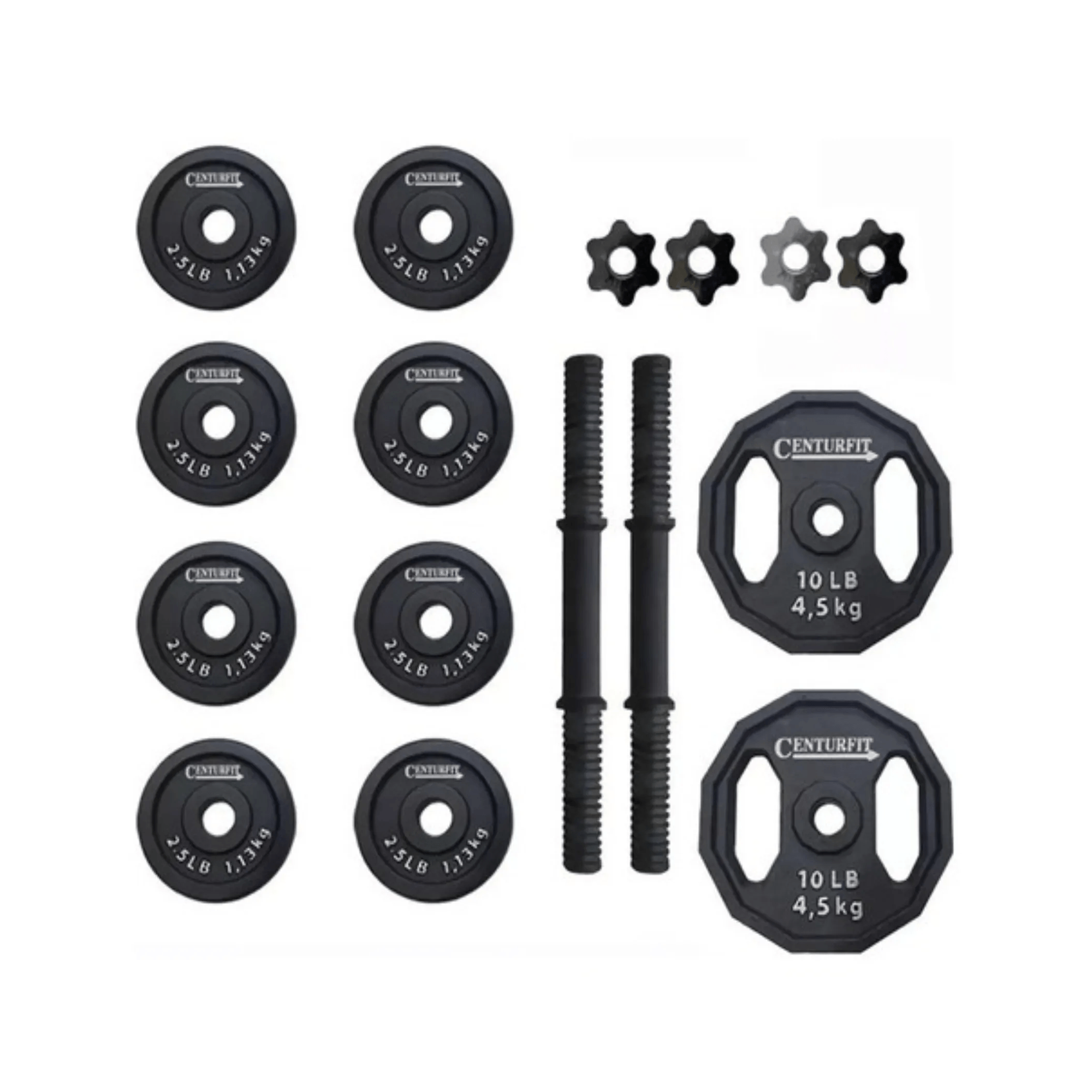 Set Mancuernas Pesas Centurfit Entrenamiento Cfpesas40lbneg