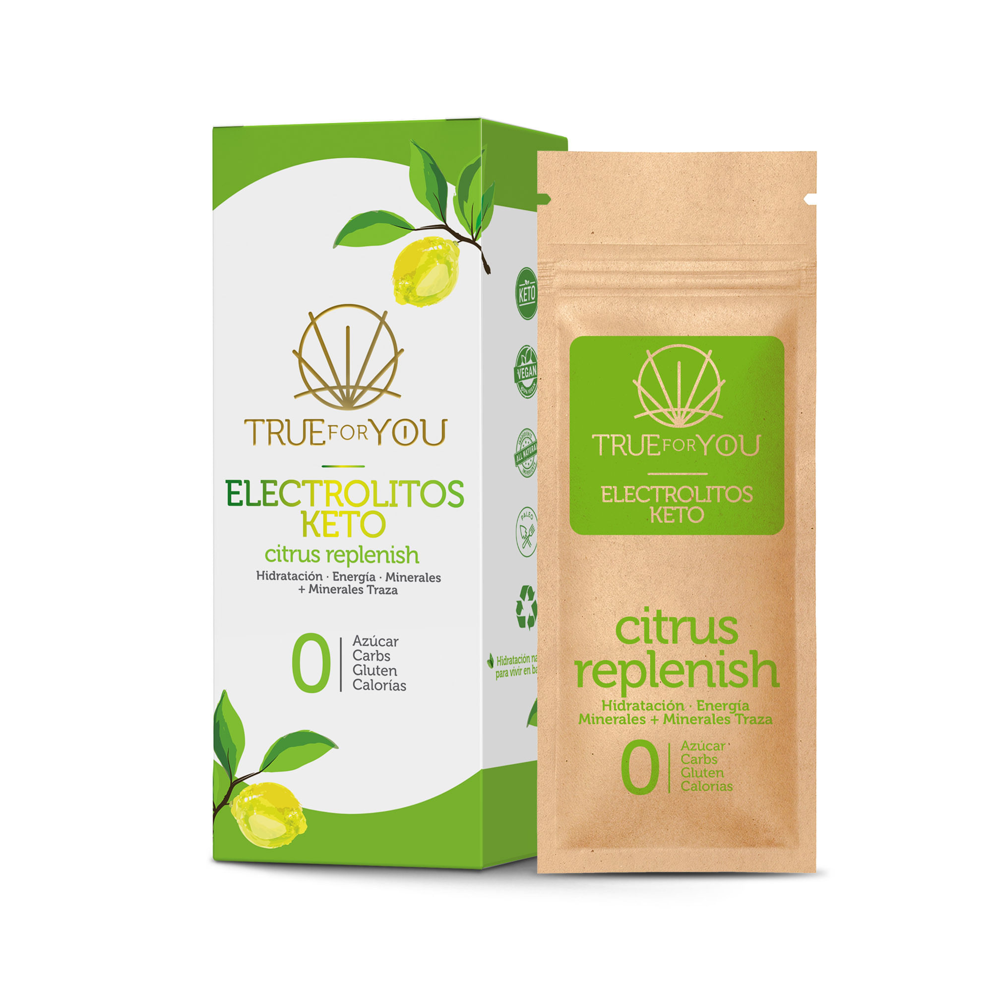 Electrolito True For You  Citrus Replenish Sachets 7 Sobres