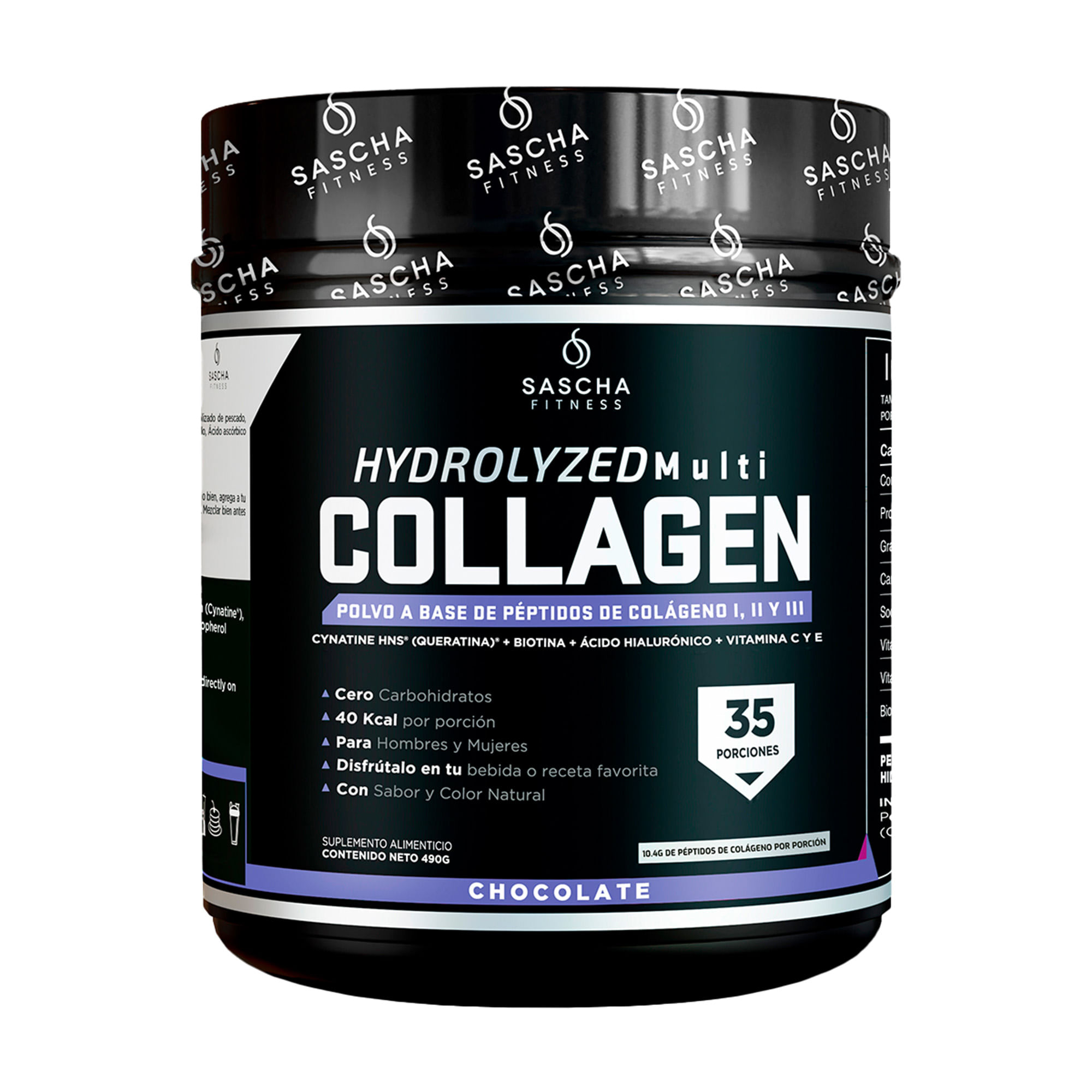 Suplemento Alimenticio Sascha Fitness Colágeno 490gr Chocolate