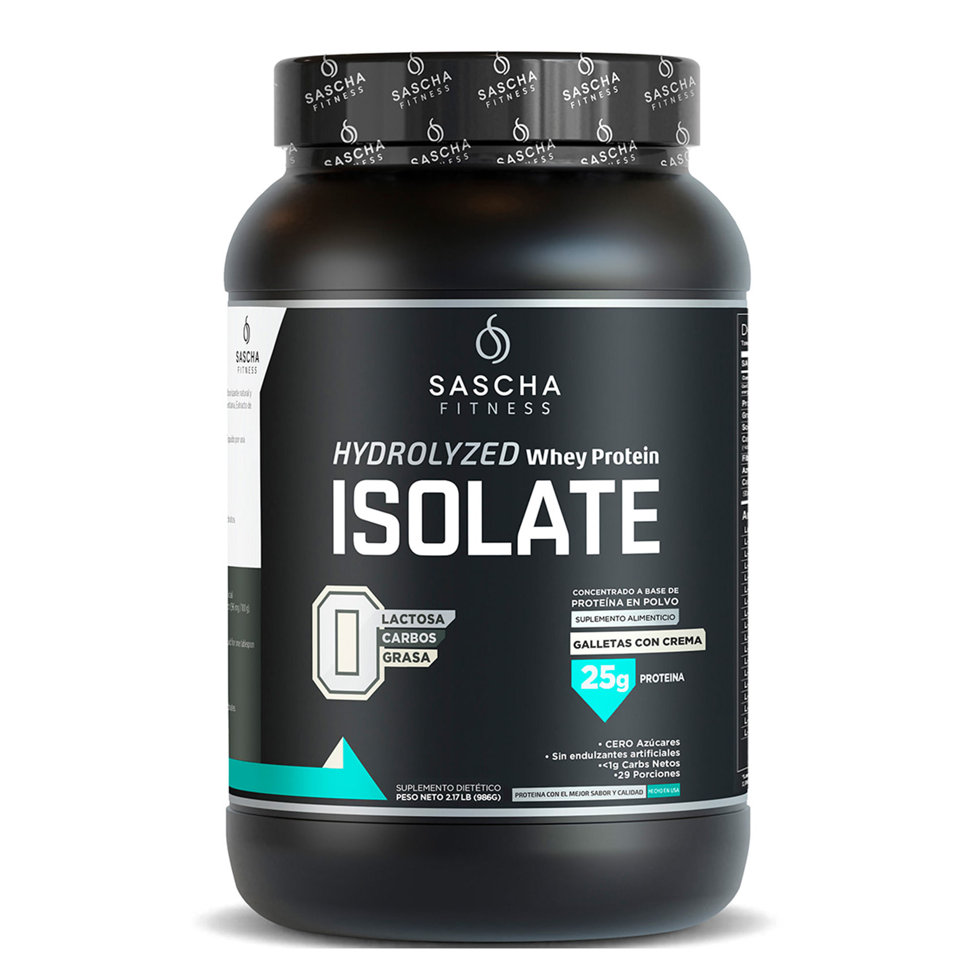Proteina en Polvo Sascha Fitness 2lb Galletas con Crema