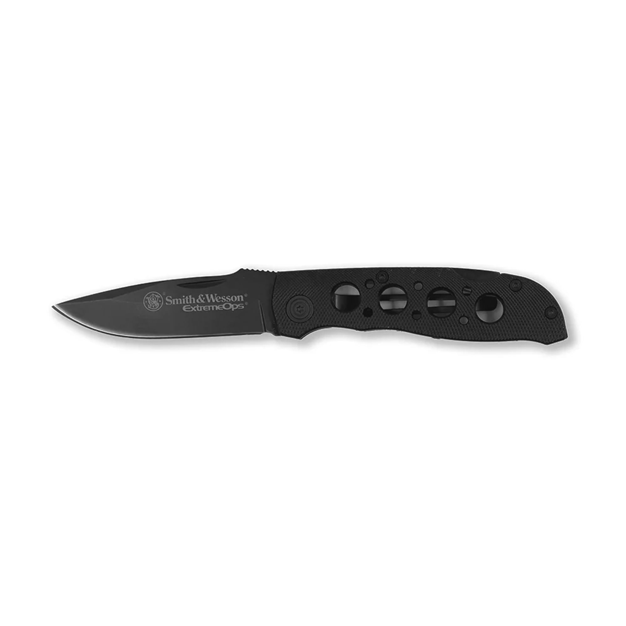 Navaja Plegable Smith & Wesson Campismo Extreme Ops Drop Point con Ranura para Clavos