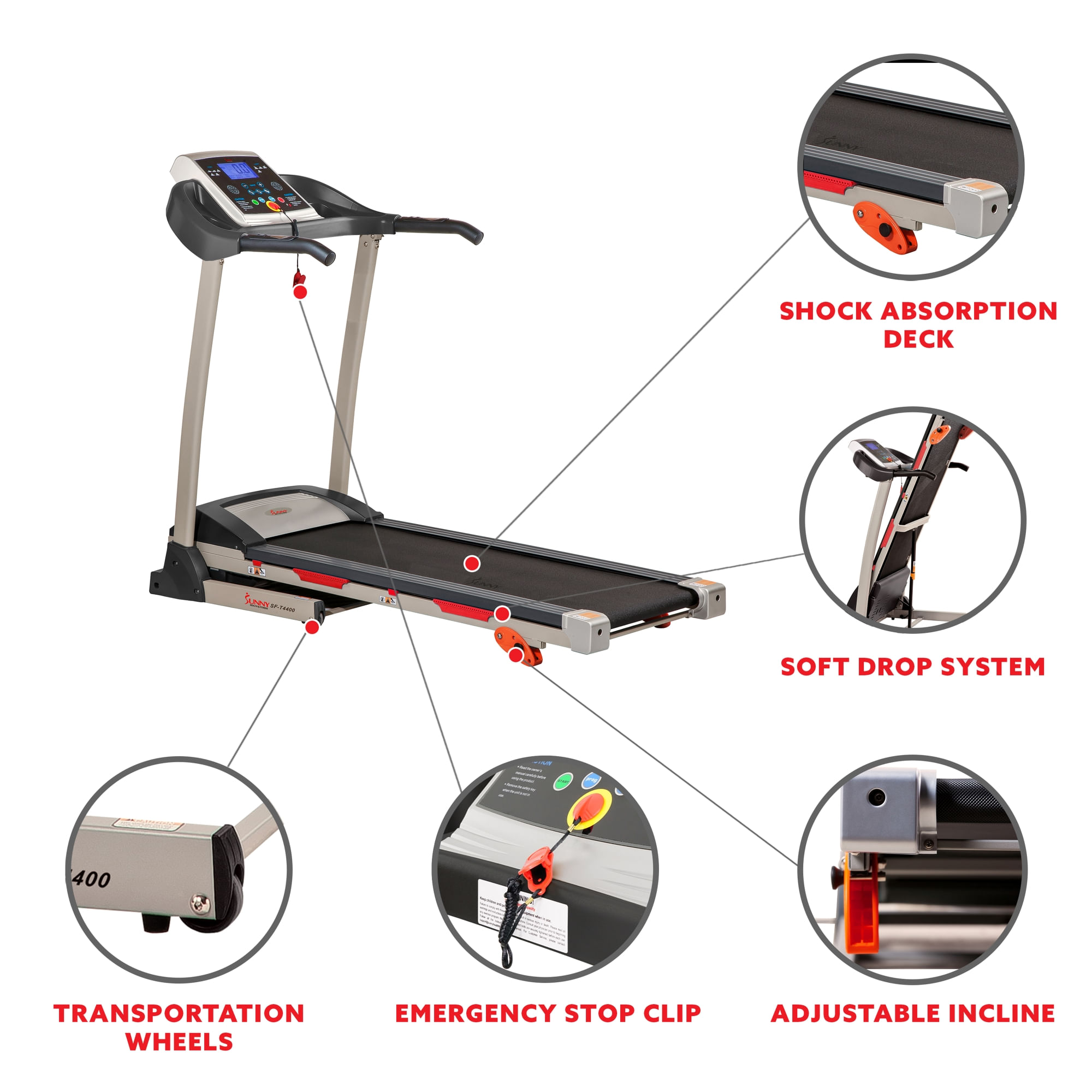 Caminadora Eléctrica Sunny Health Fitness SF-T4400 127v