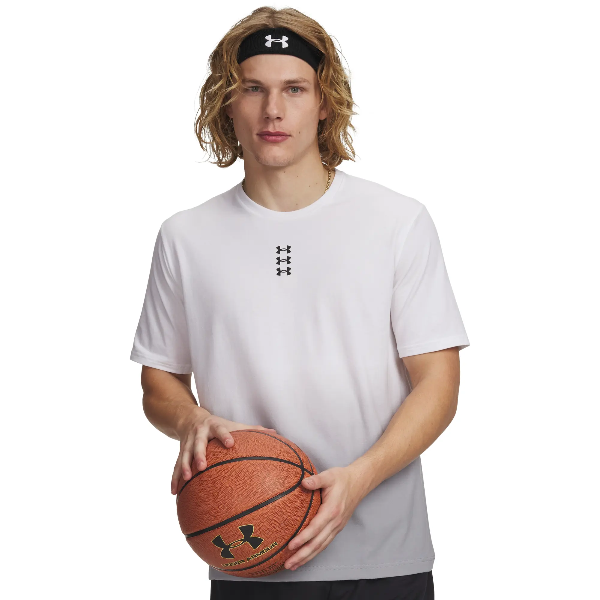 Playera Under Armour Basquetbol Hoops Triple Logo Hombre 6011246-100