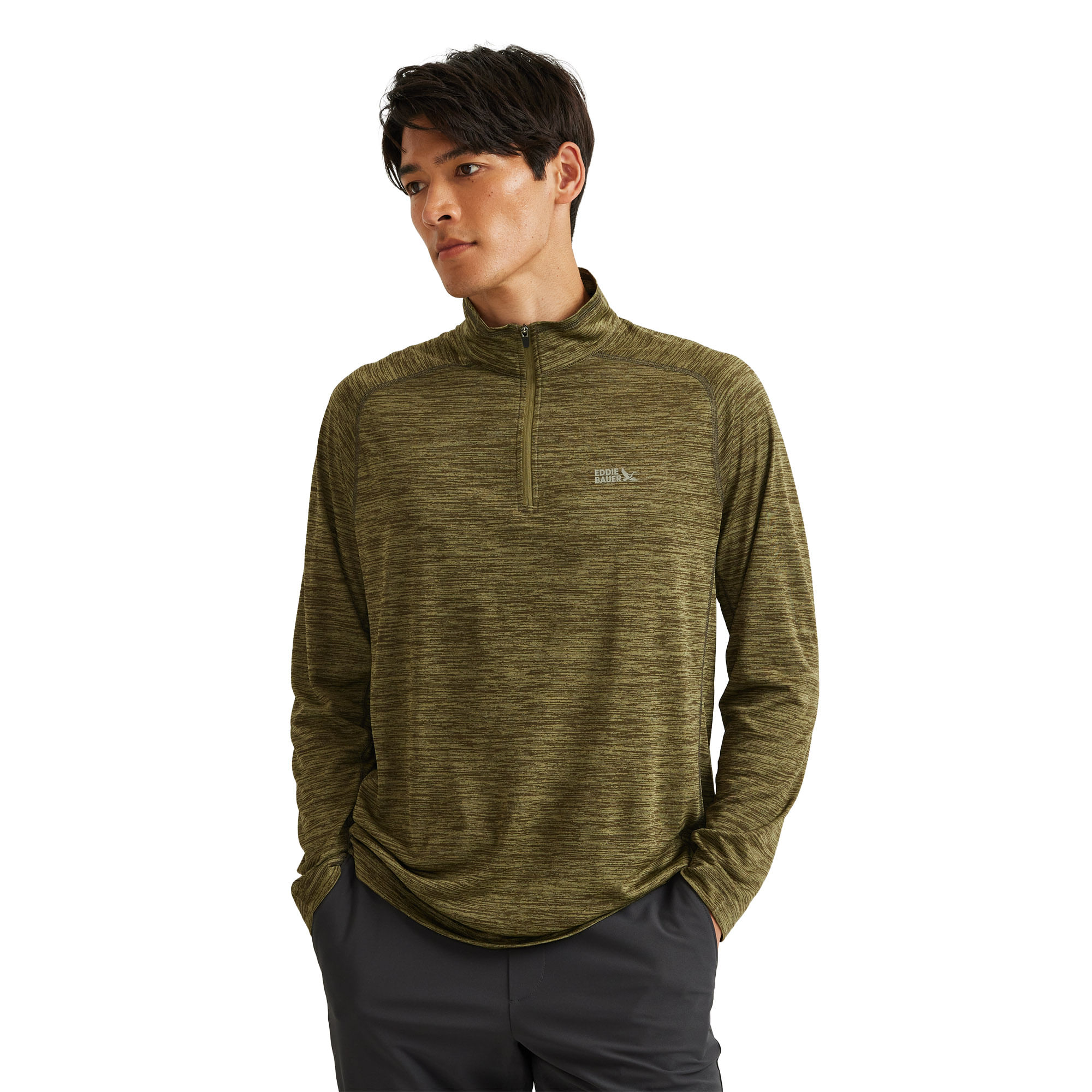Sudadera Eddie Bauer Senderismo LS Resolution QZ Hombre EB29-0264 Verde