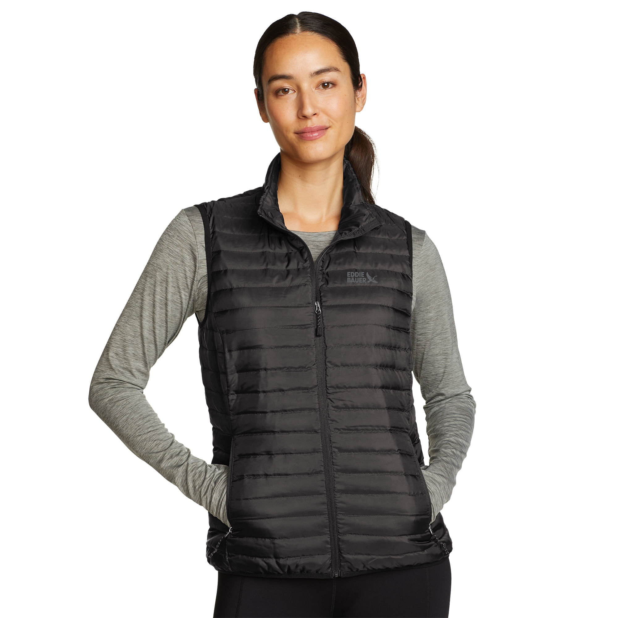 Chaleco Eddie Bauer Senderismo Microlight Down Mujer EB06-2235 Negro