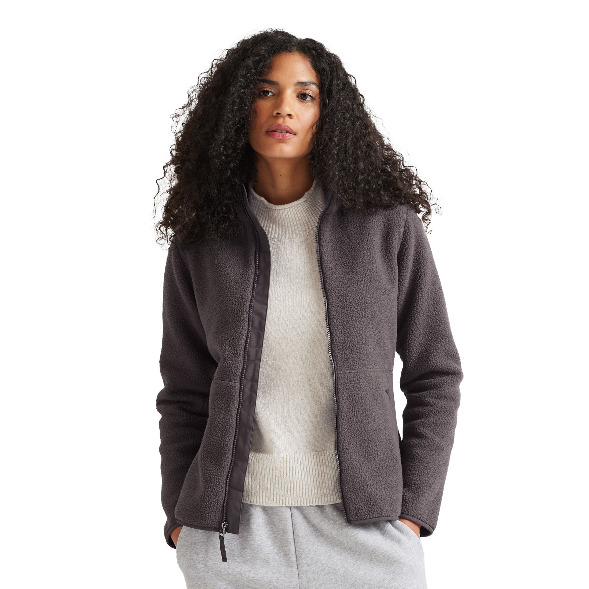 Chamarra Eddie Bauer Senderismo Quest 300 Fleece Mujer EB31-2431 Gris
