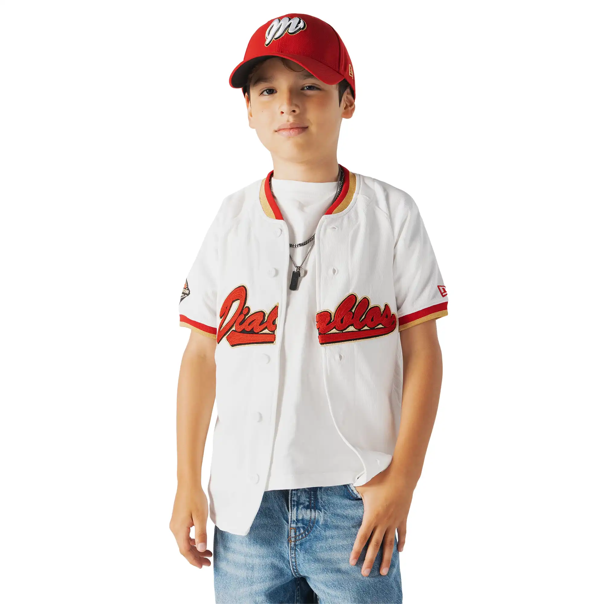 Jersey New Era LMB Diablos Rojos del México Local Niño 60945120
