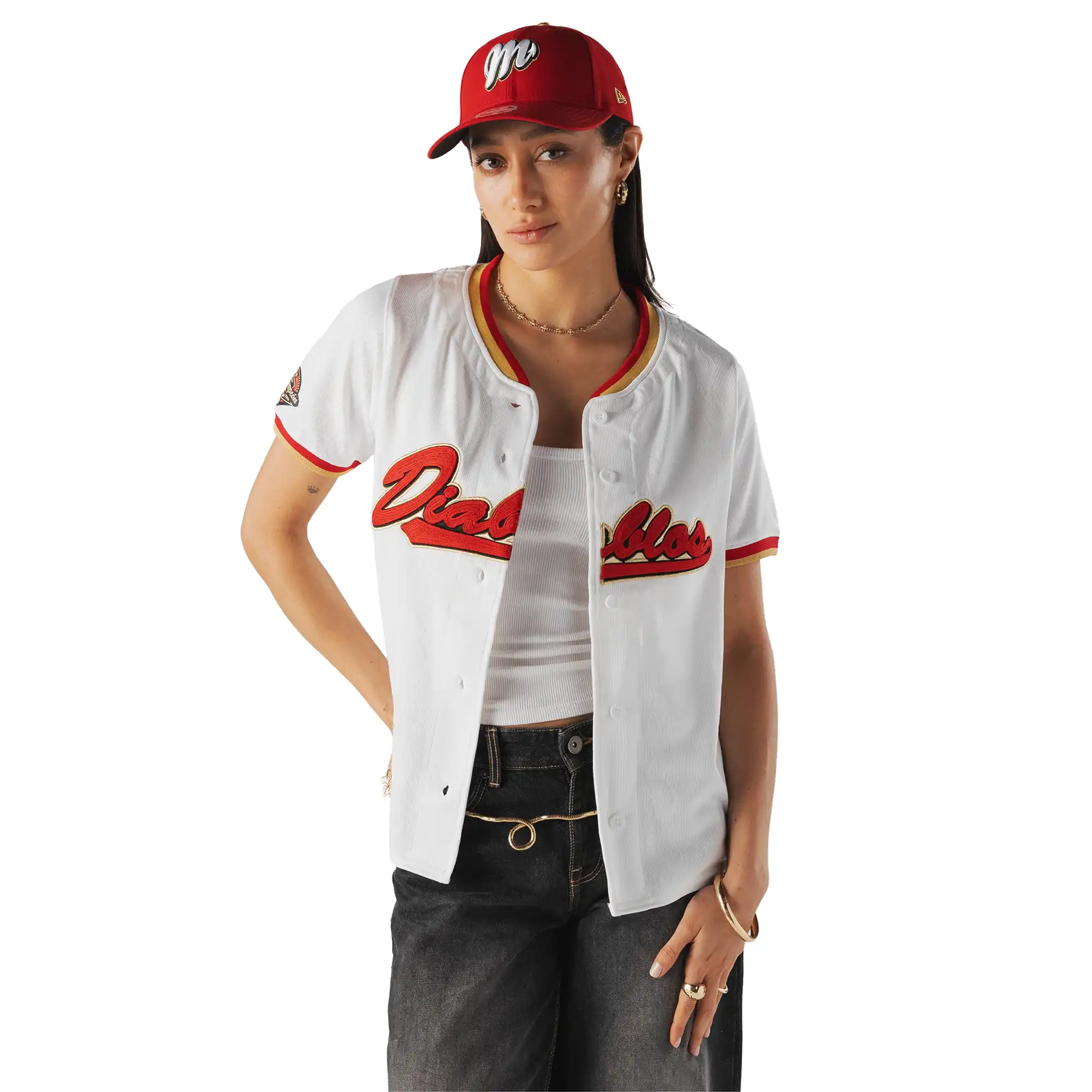 Jersey New Era LMB Diablos Rojos del México Local Mujer 60945082