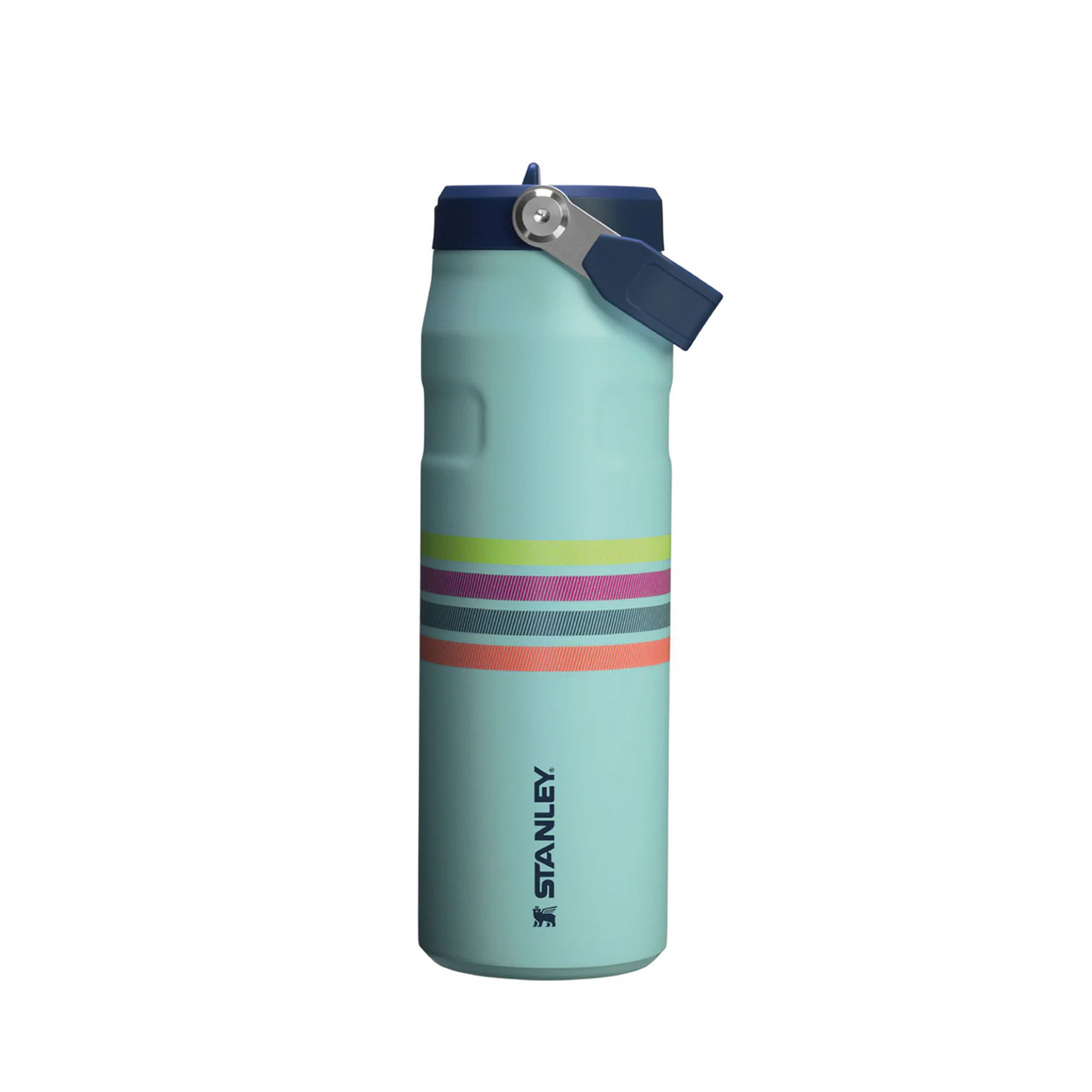 Termo Stanley Multideportes Iceflow Aerolight Flip Straw Varsity 24 Oz Seafoam Stripe