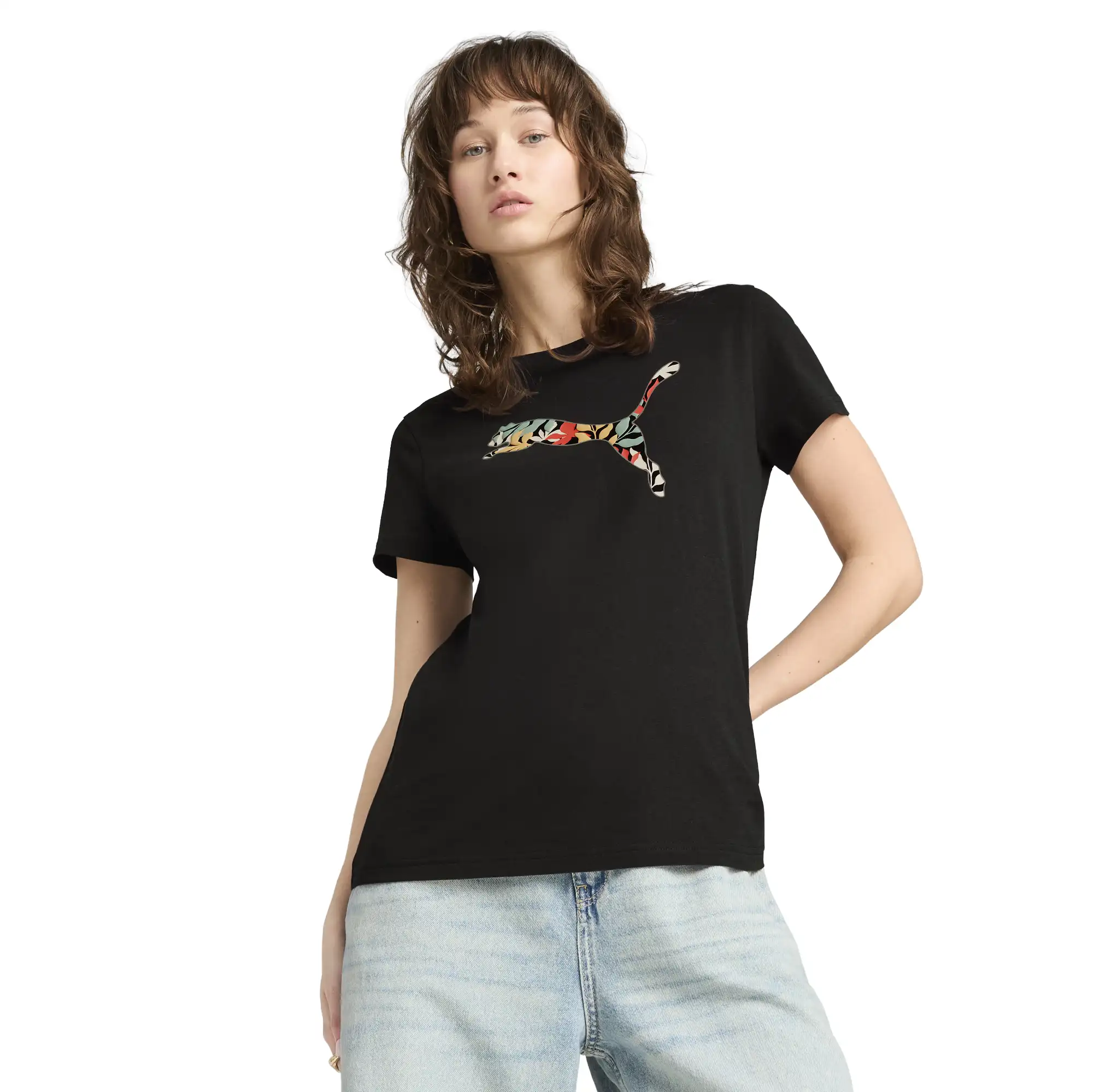 Playera Puma Casual Graphics Floral Cat Logo Mujer 685081 01