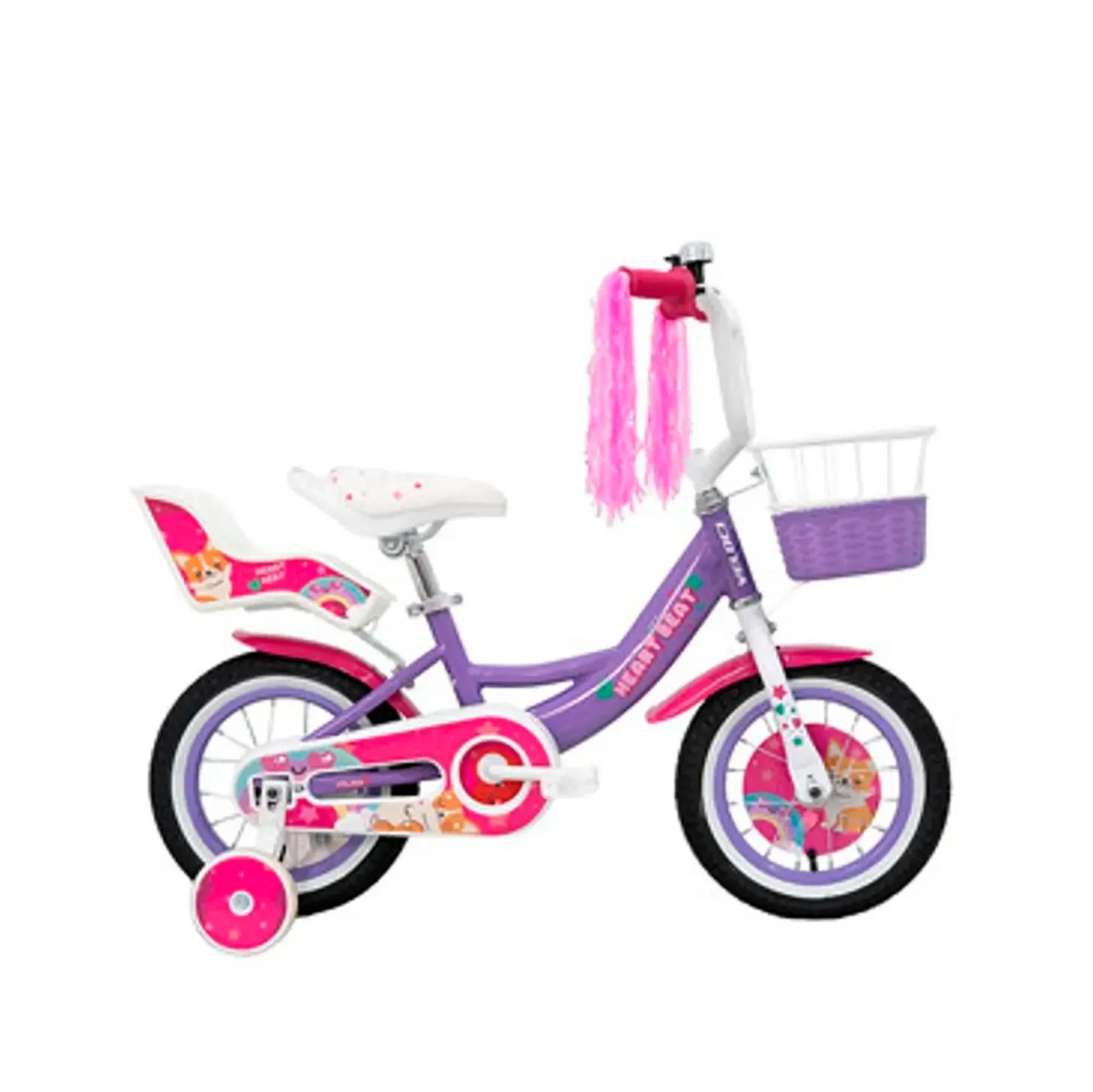 Bicicleta Veloci Urbana Heart Beat Infantil Niña Morado