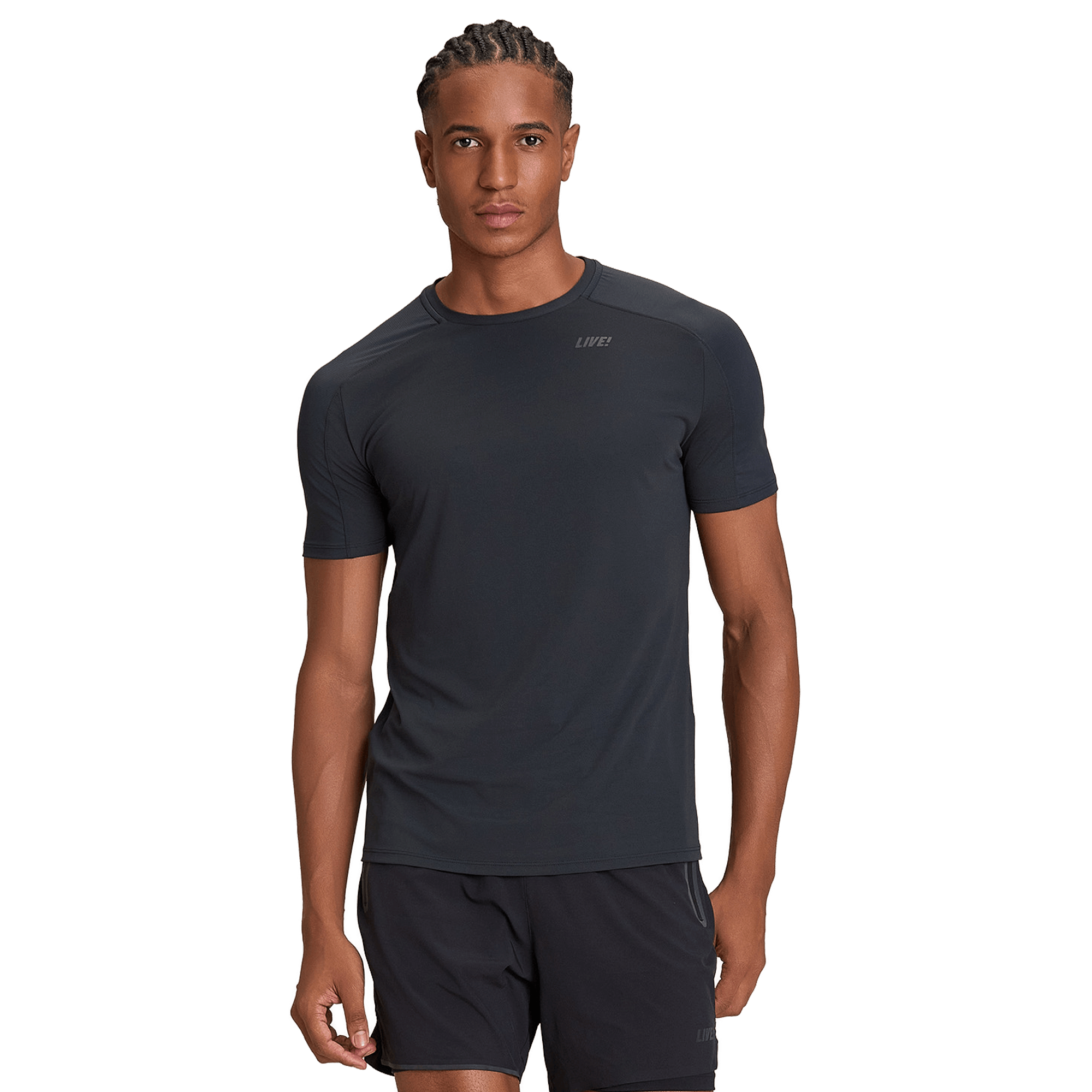 Playera Deportiva LIVE! Entrenamiento Comfy Mix Hombre 46437 Negro