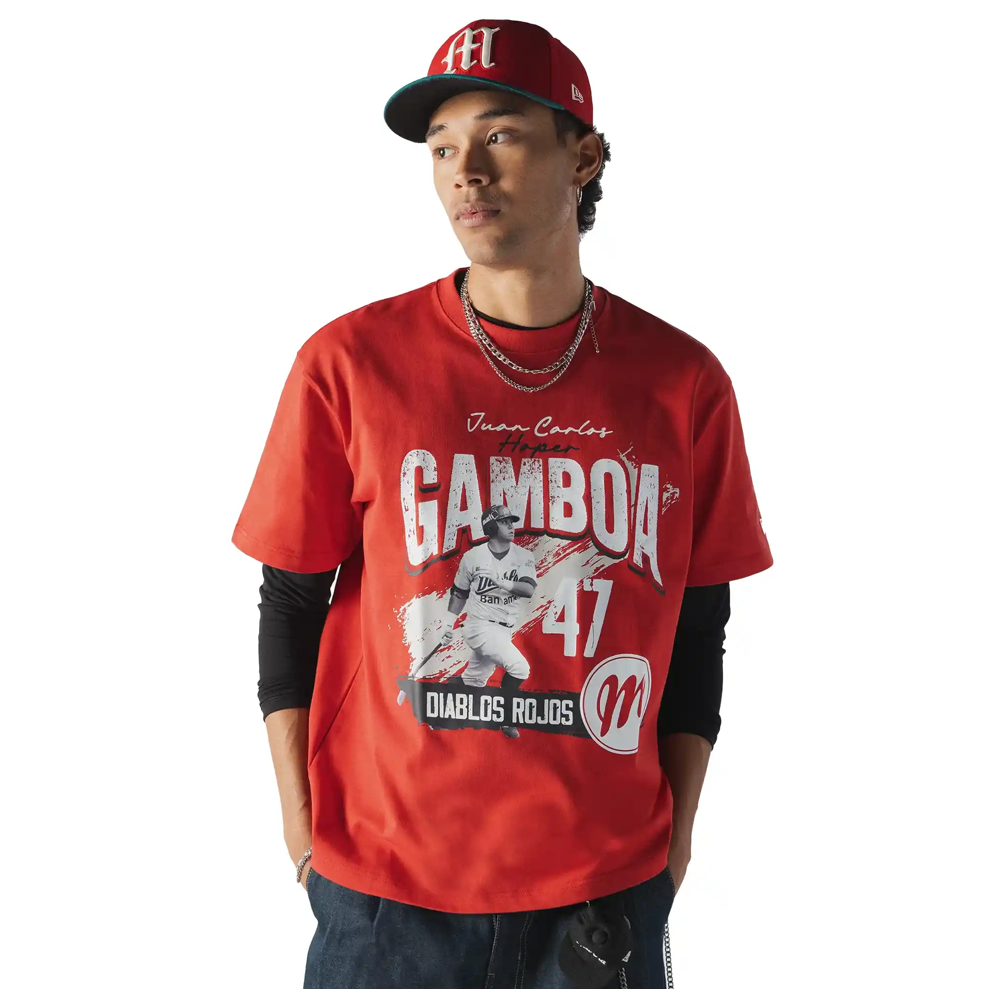 Playera New Era LMB Diablos Rojos del México Gamboa Hombre 60953332