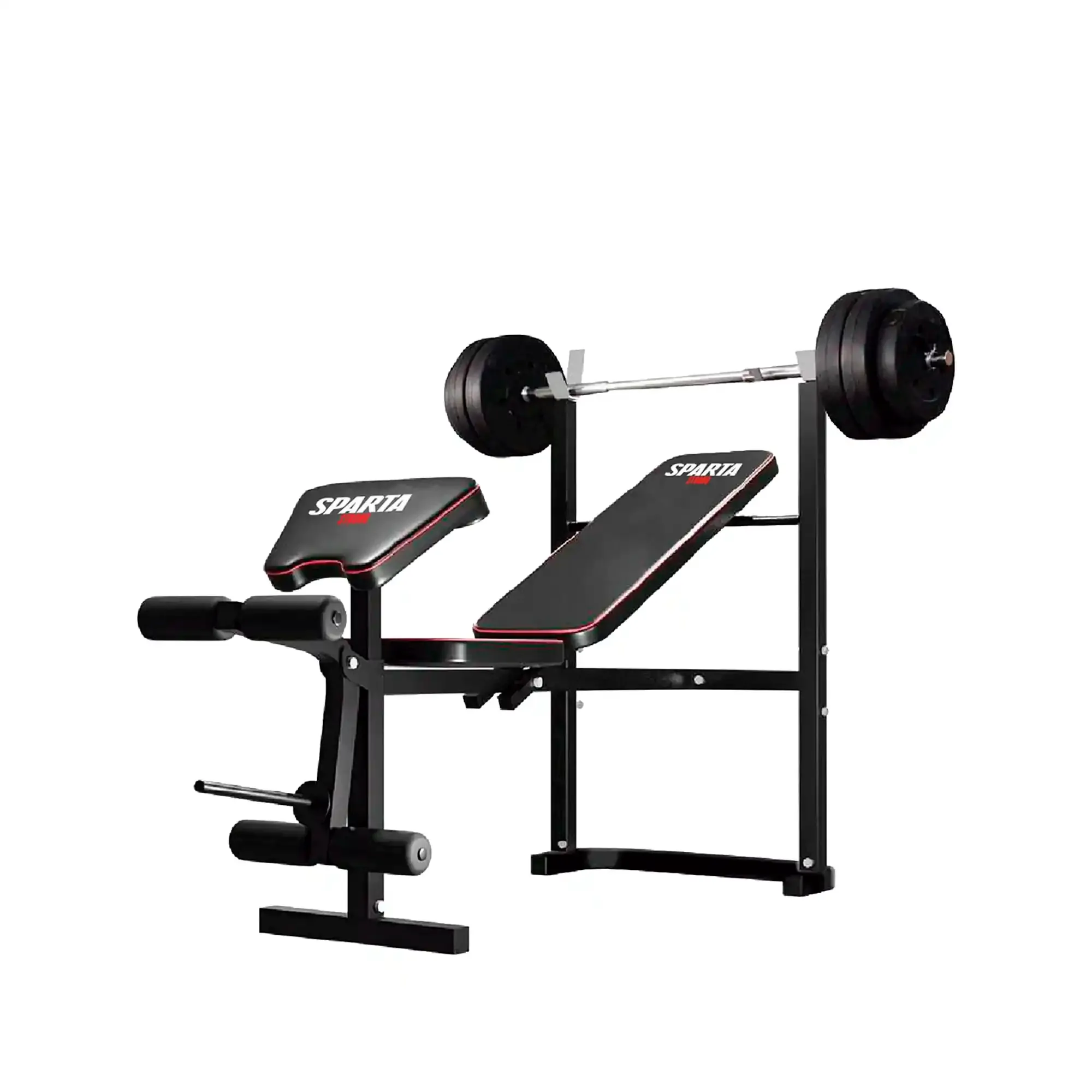 Banco Multifuncional Sparta Entrenamiento con Barra y Discos 55kg WORKOUTB55KG