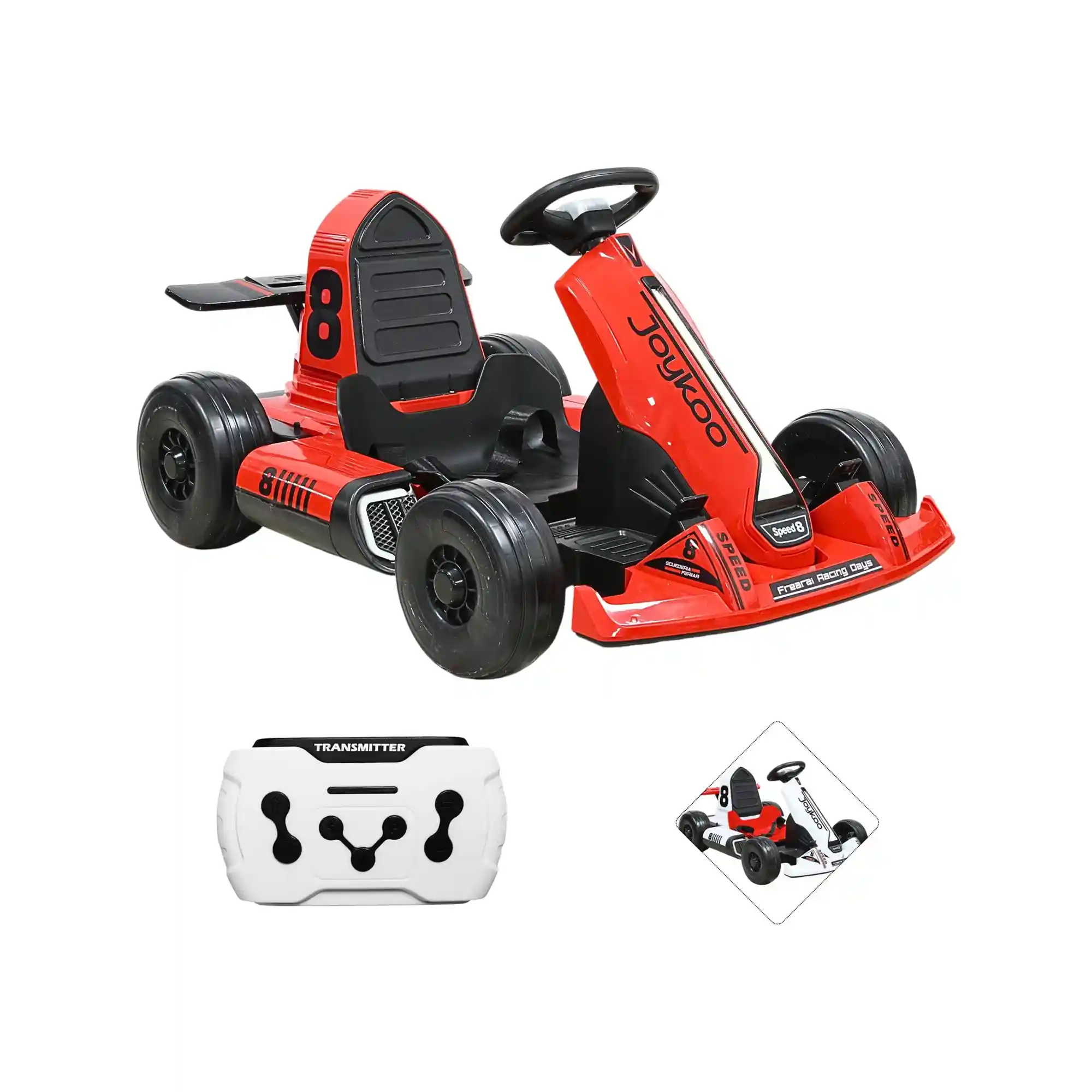 Montable Eléctrico Joykoo Go Kart Remoto Infantil CM-2088 Rojo