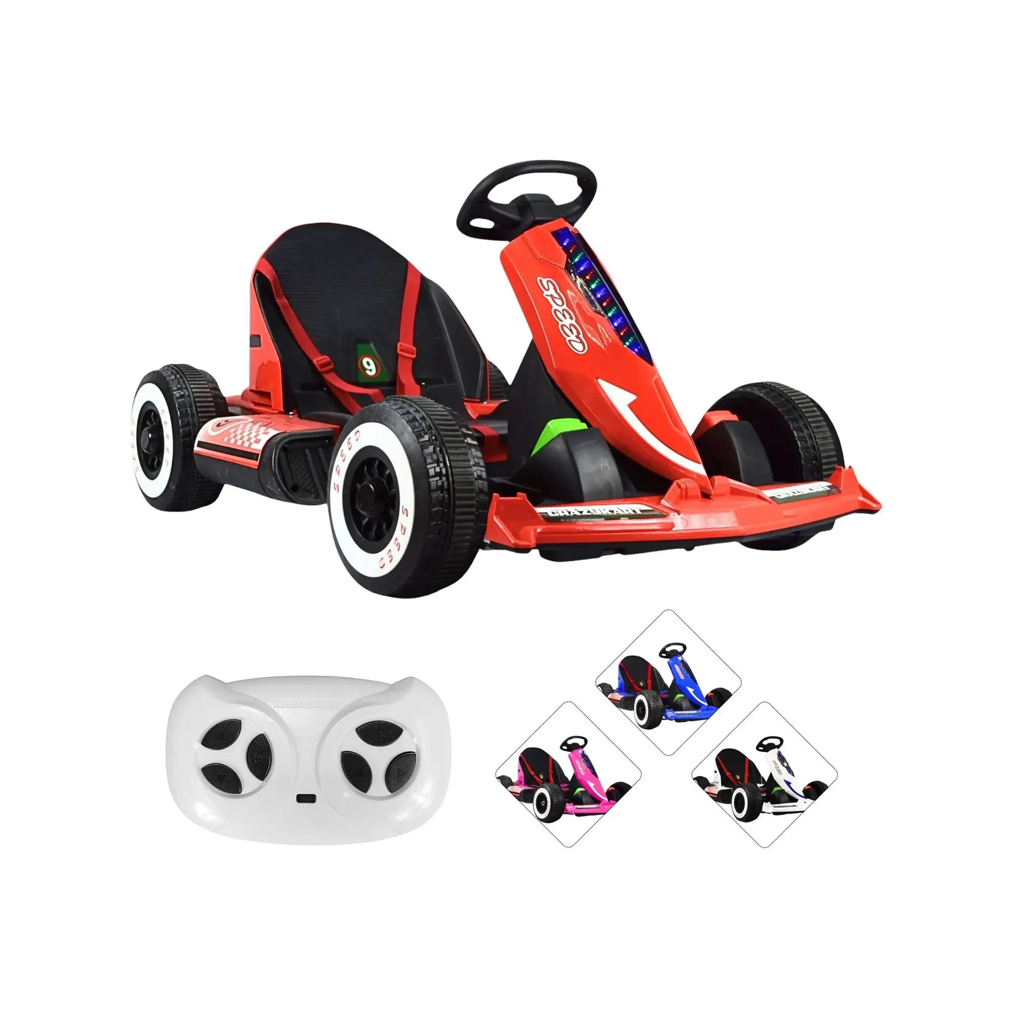 Montable Eléctrico Joykoo Go Kart Largo Ajustable 12V RJ Infantil Unisex