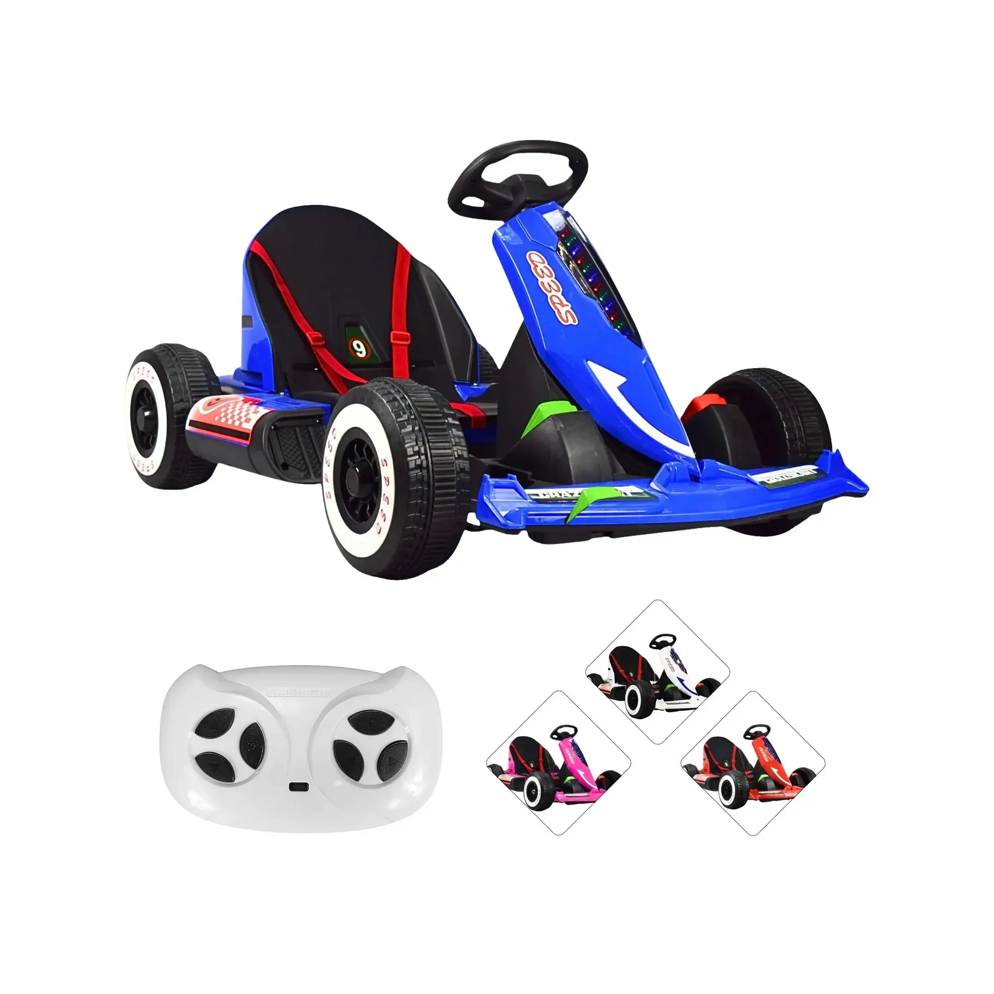 Montable Eléctrico Joykoo Go Kart Largo Ajustable 12V AZ Infantil Unisex
