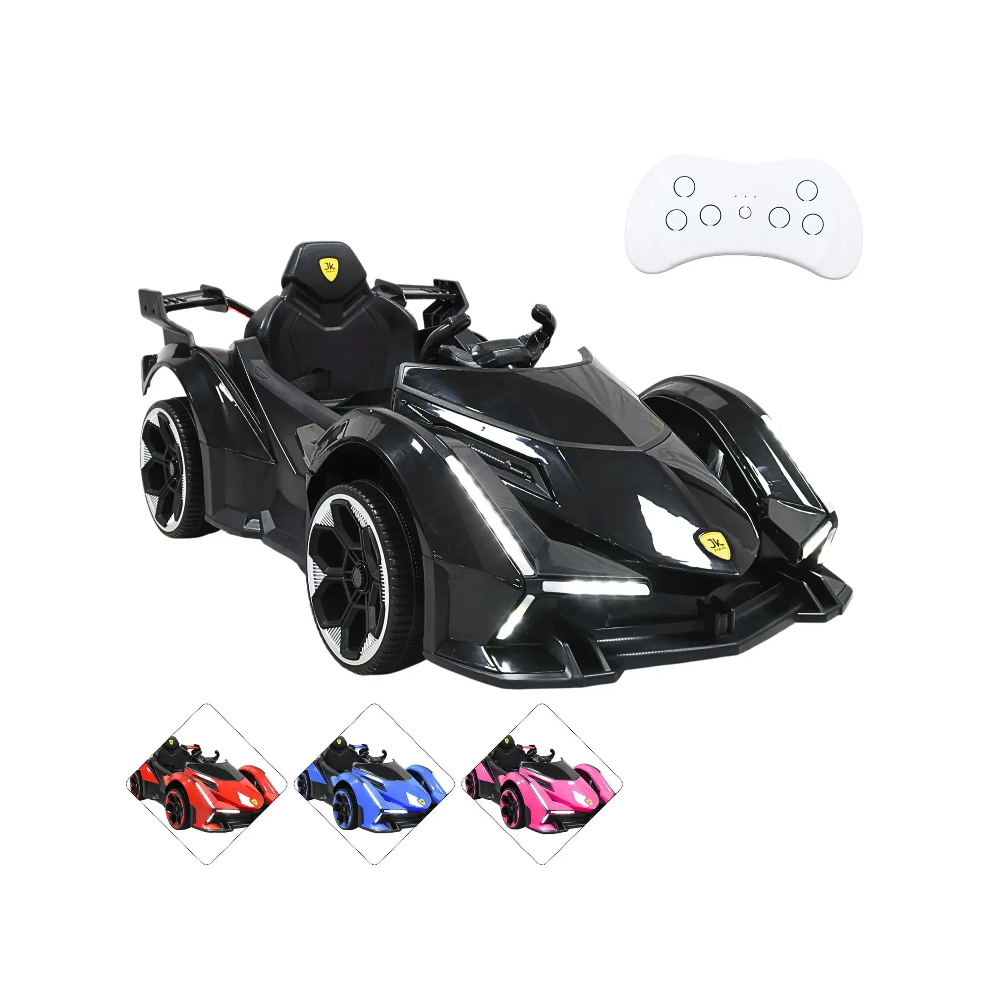 Montable Eléctrico Joykoo Deportivo Lambo Remoto Infantil CM-2588 Negro