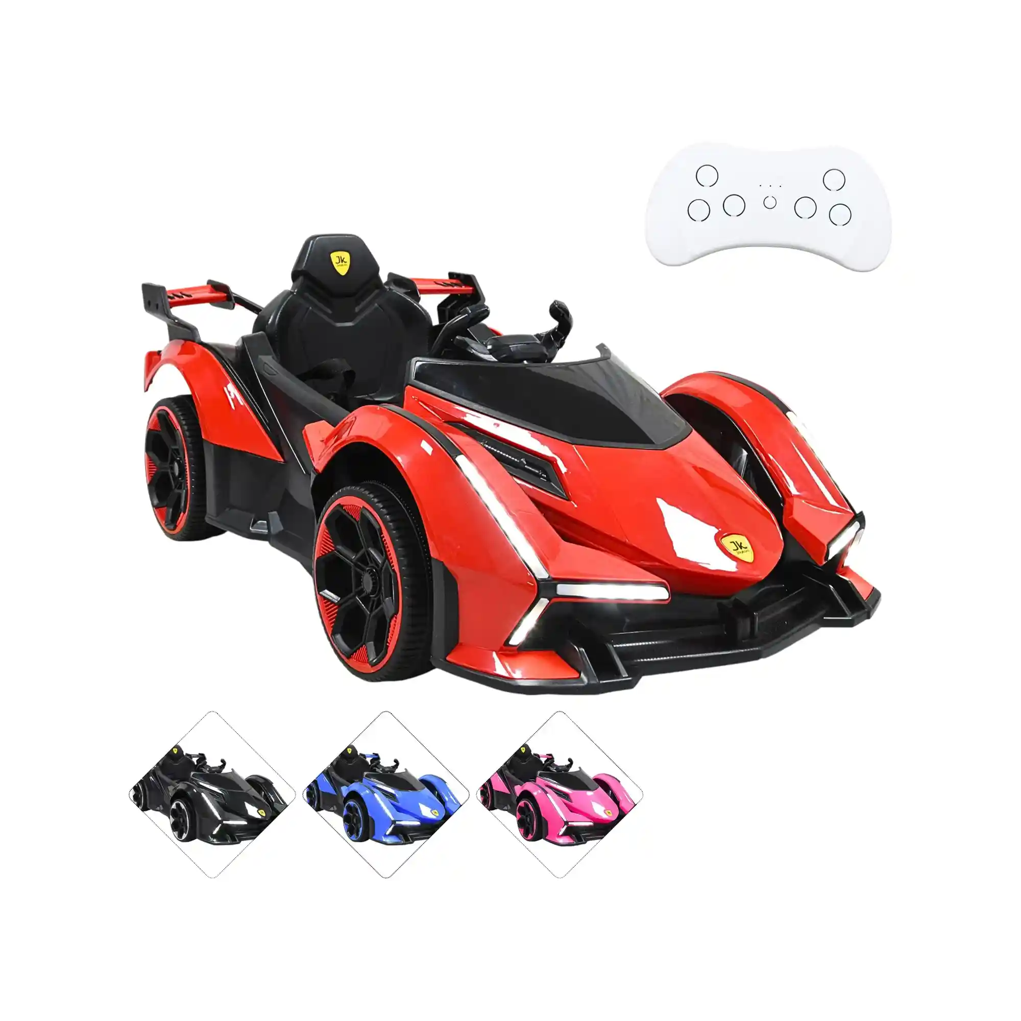 Montable Eléctrico Joykoo Deportivo Lambo Remoto Infantil CM-2588 Rojo