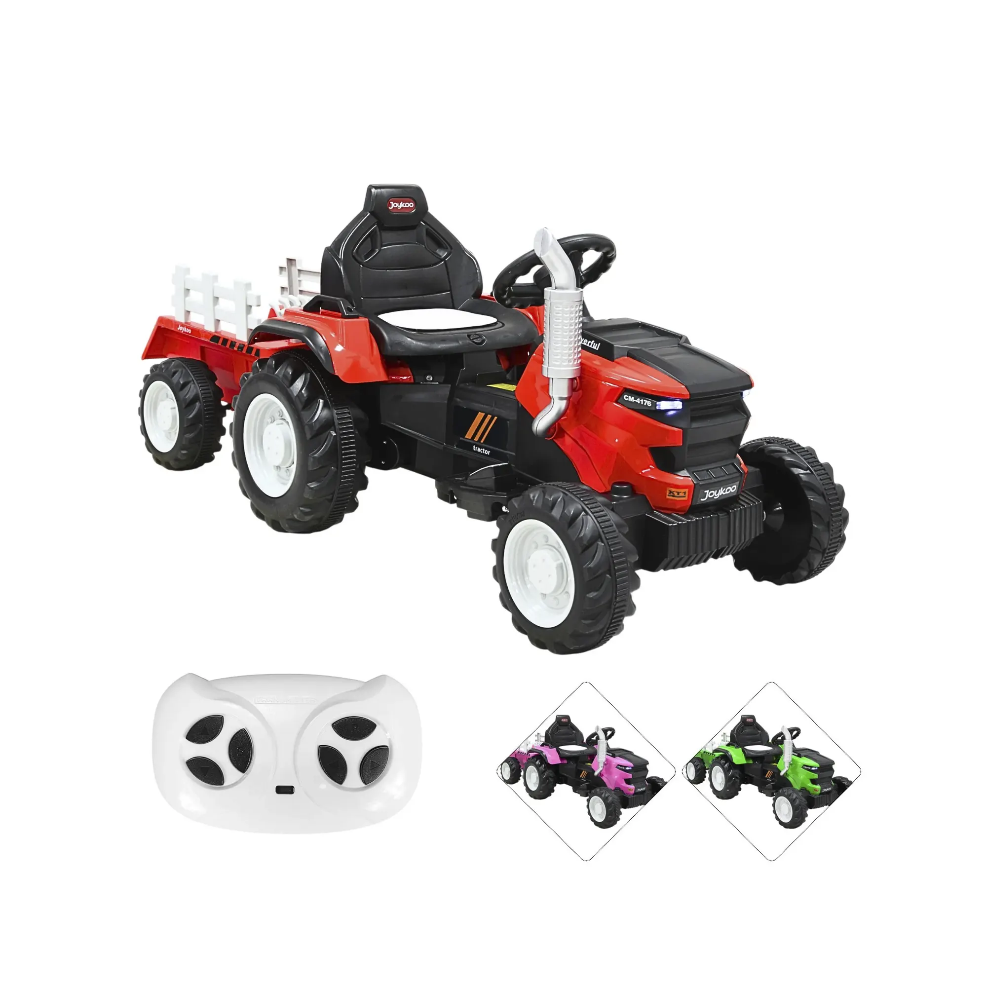 Montable Eléctrico Joykoo Granja Remoto Infantil CM-4176 Rojo