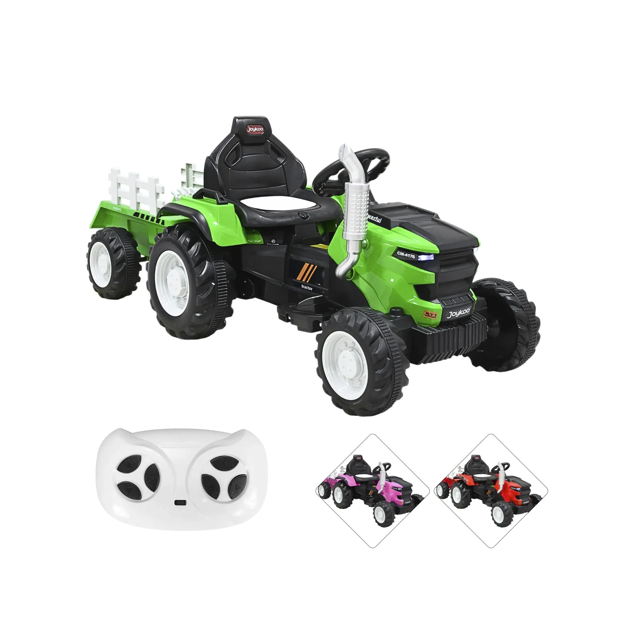Montable Eléctrico Joykoo Granja Remoto Infantil CM-4176 Verde