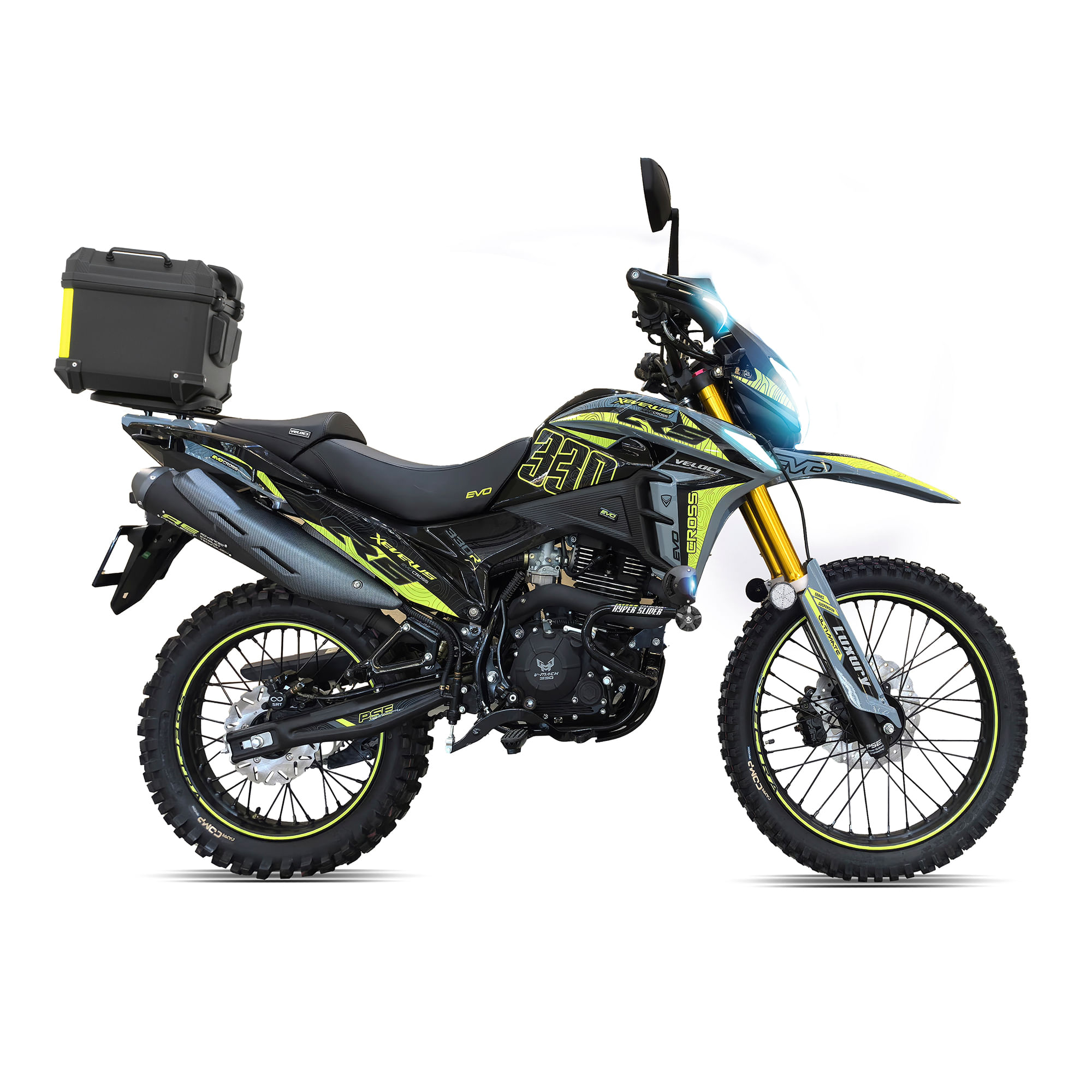Motocicleta Veloci Doble Propósito Xeverus Evo Cross 330 Amarillo 2026