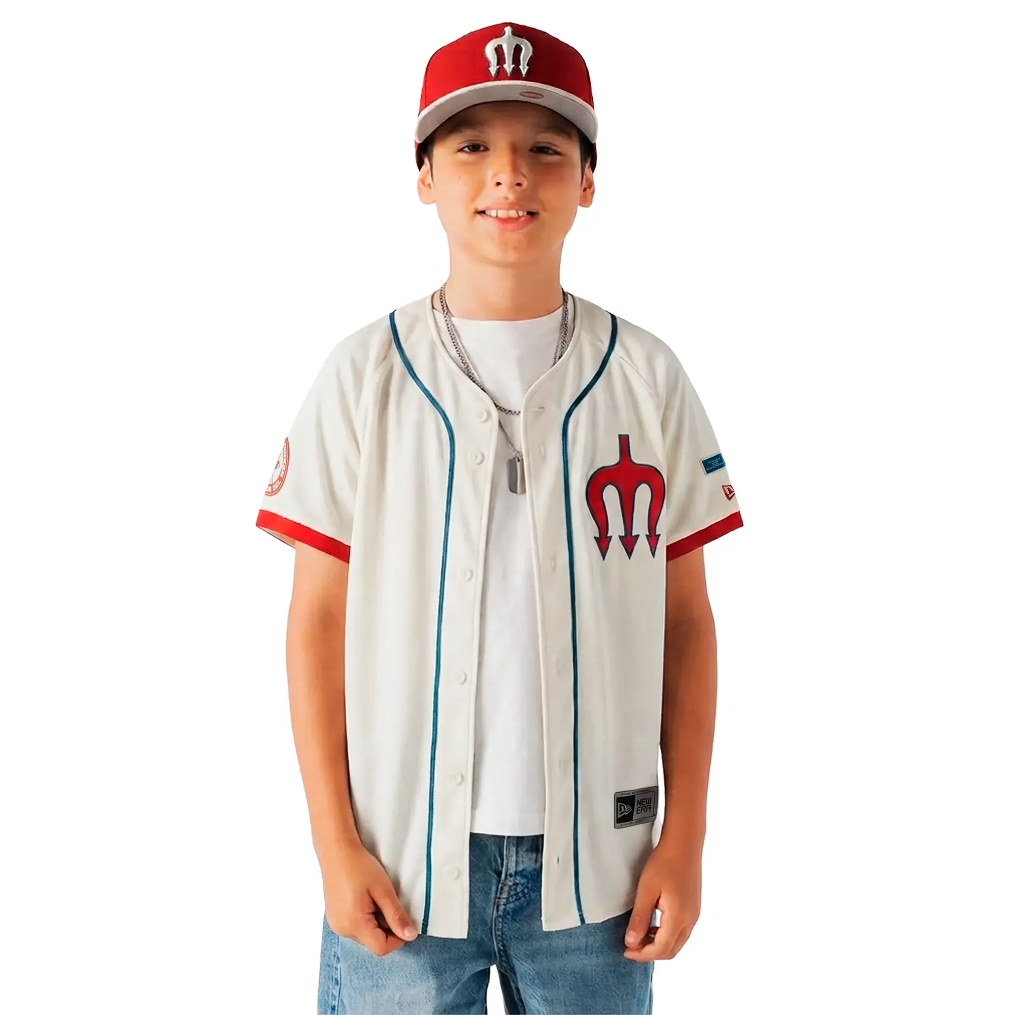 Jersey New Era LMB Diablos Rojos del México x Spider-Man Infantil Unisex 61045703