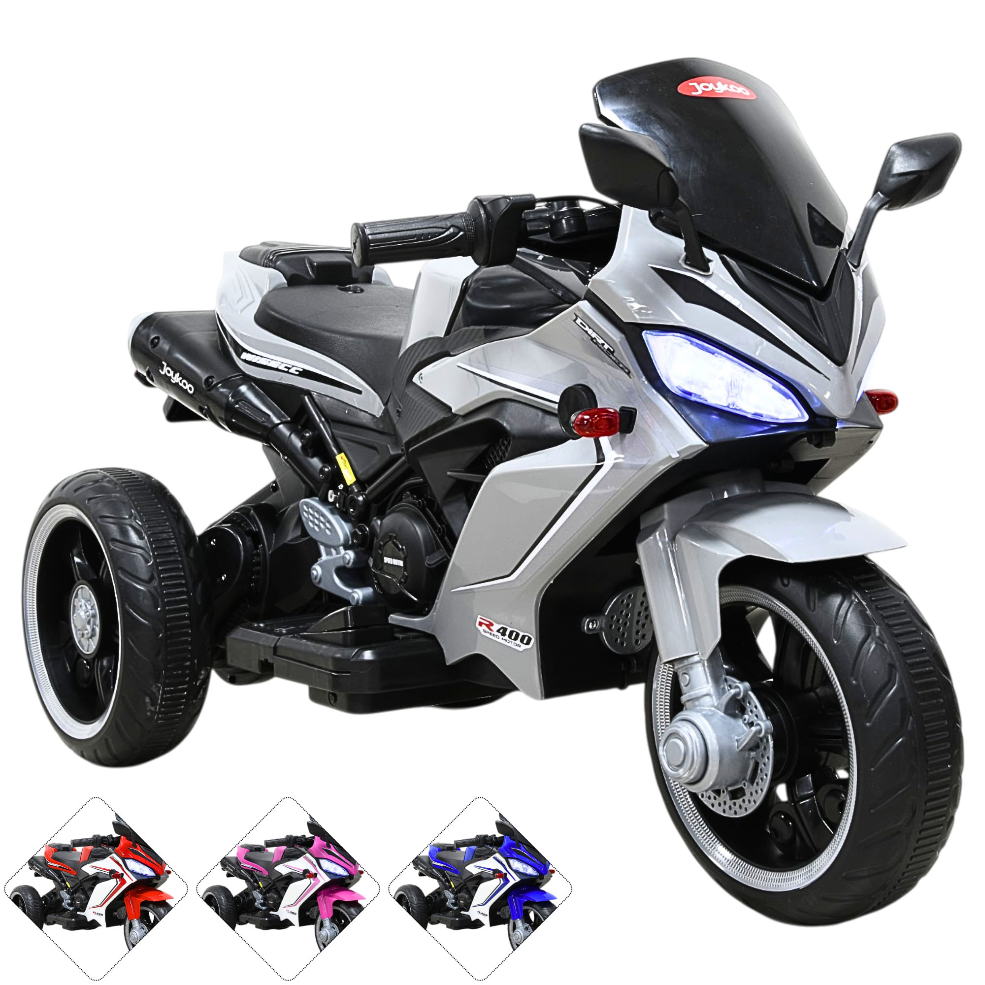 Montable Eléctrico Joykoo Deportivo 3 Ruedas Infantil MM-2252 Gris
