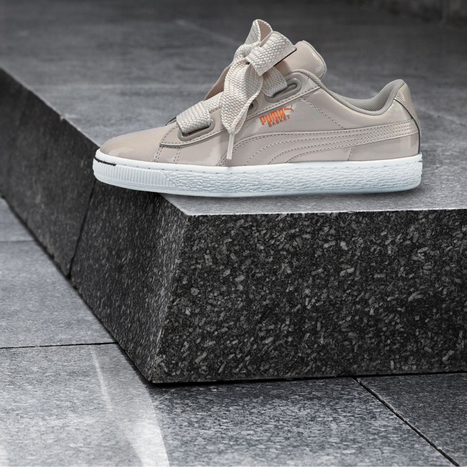 puma basket heart hombre gris